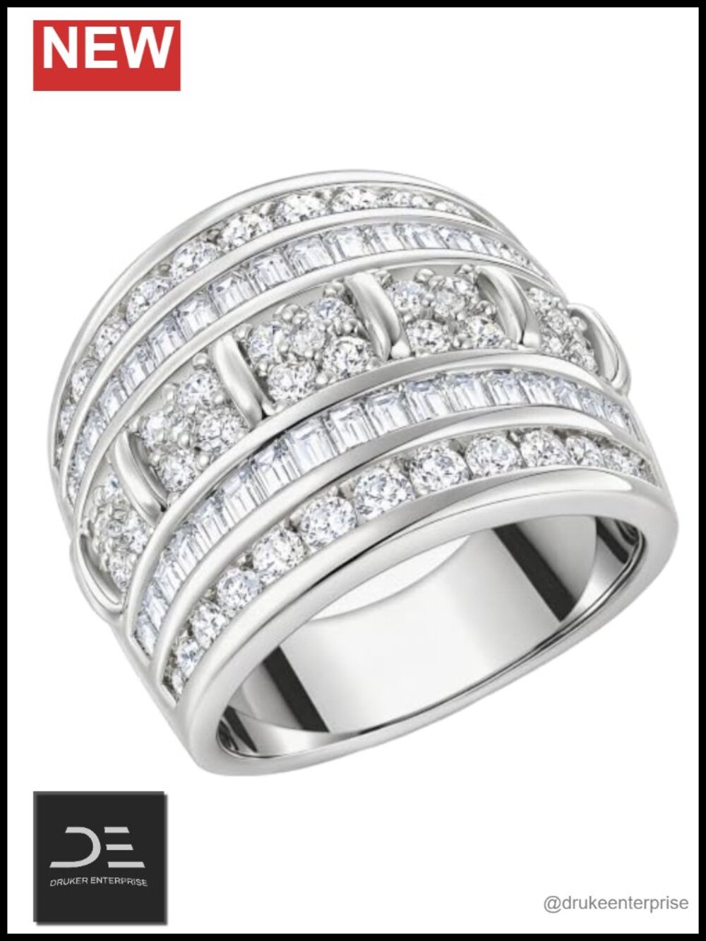 3.5 CTTW Cubic Zirconia White Gold Wedding Band Women's Ring Hypoallergenic